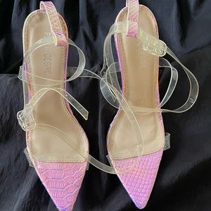 Public Desire clear straps and heels size 7 fancy evening shoes